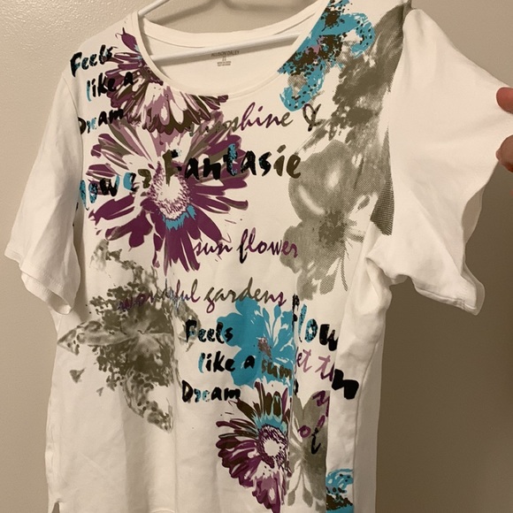 Allison Daley women’s T-shirt "Feels like a dream" floral print short sleeve, 3X - Picture 7 of 7